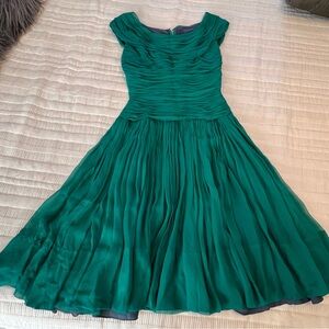 Vintage 1950’s Elissa Emerald Green Midi Dress